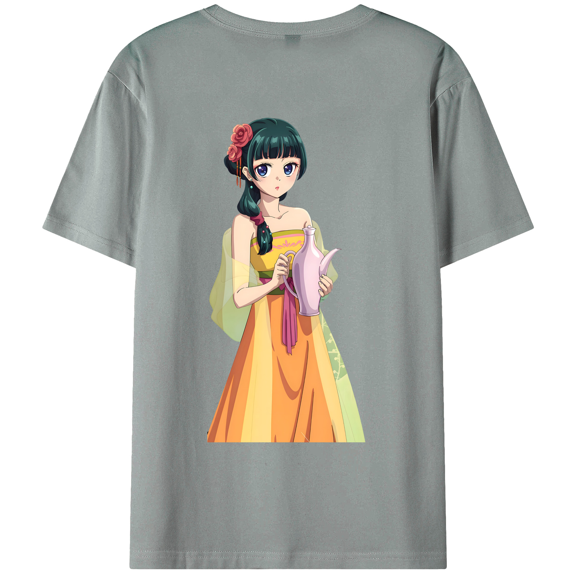 （画像用） 薬屋のひとりごと The Apothecary Diaries 綿100％ メンズ半袖Tシャツ（バックプリント） 通気性